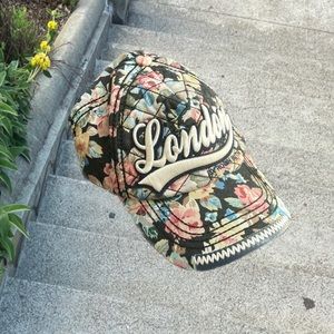Adjustable Floral Quilted Embroidered London Tourist Baseball Dad Cap